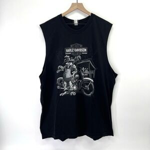 Harley Davidson Tank Top Men 3XL Gatlinburg TN Smoky Bear Black Hillbilly Shirt